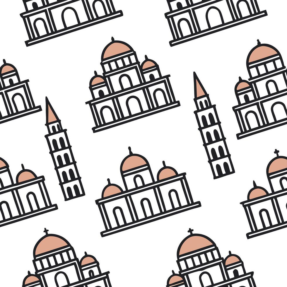 Flat Invent modern seamless patterns that combine cultural heritage motifs with clean isolated white backgrounds for artful brand presentations concept as Utilize heritage inspired Clean Pro vector