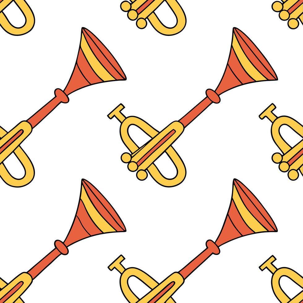 Flat Local festivals and traditional music instruments seamless tile pattern with vibrant colors and dynamic shapes concept as Vibrant colors and dynamic shapes highlight local fes Clean Pro vector