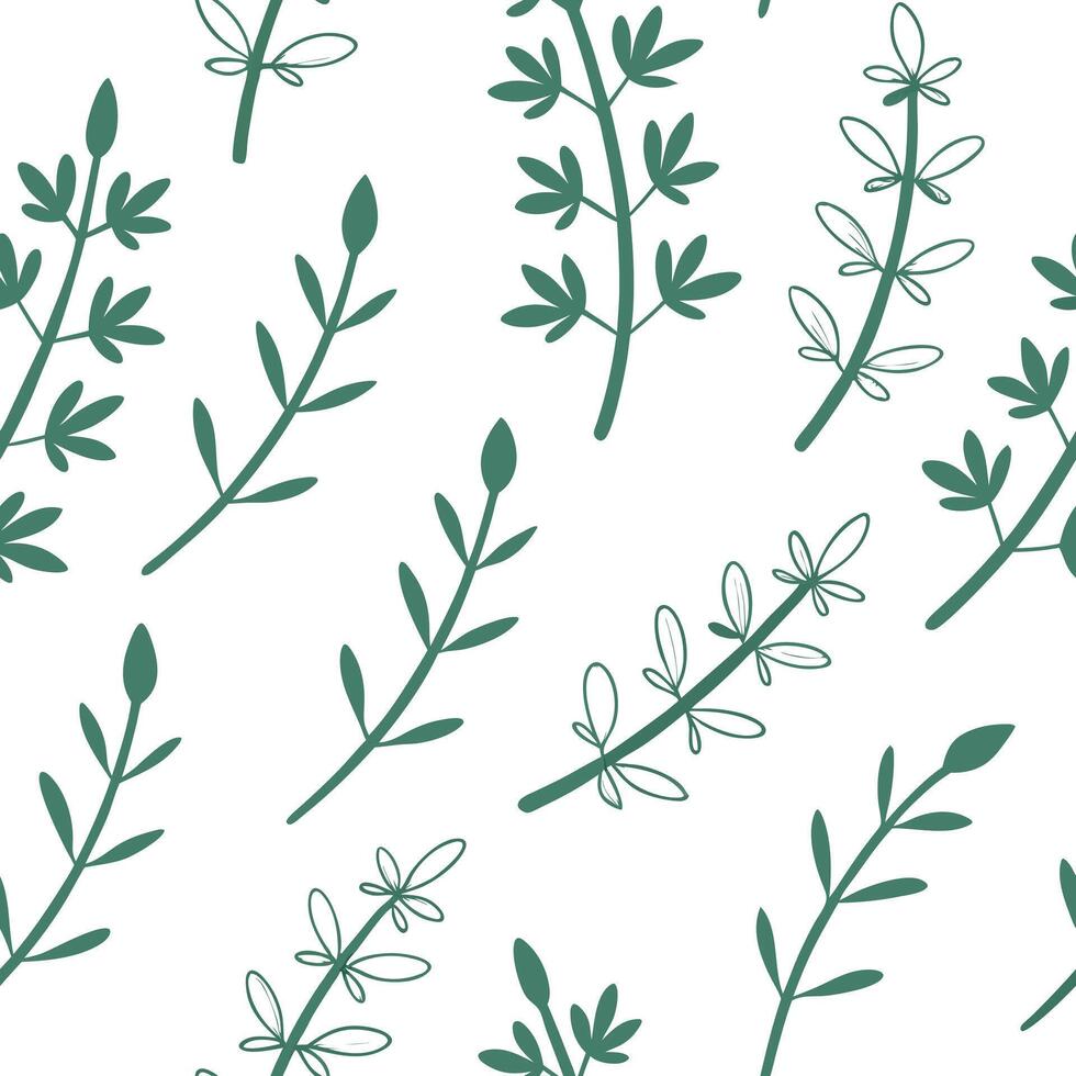Flat Minimalist herb seamless tile pattern with simple mint leaves and soft grey accents ideal for modern bathrooms concept as Simple mint leaves and soft grey accents create minim Clean Pro vector