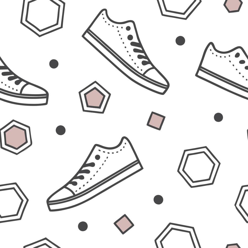 Flat Minimalist retro polygon seamless tiles neutral colors on white background ideal for modern interiors concept as Creating minimalist seamless tile with retro polygons in neutr Clean Pro vector