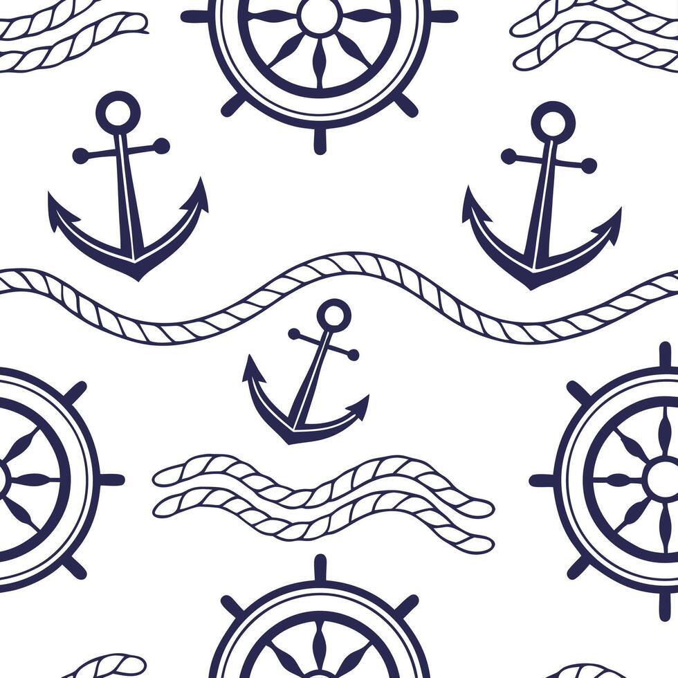 Flat Nautical frame seamless tile pattern with maritime motifs and sea inspired elements concept as Maritime nautical frames create seamless tile patterns with sea inspired motifs Clean Pro vector