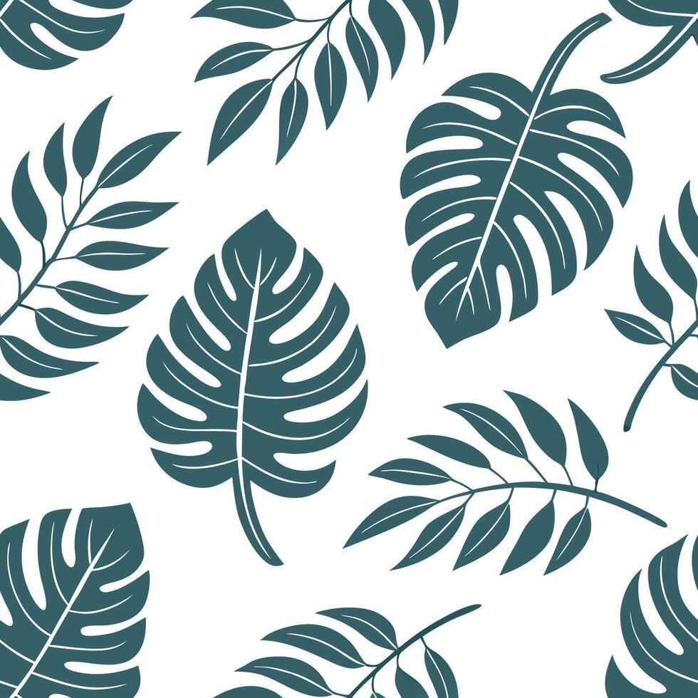 Flat Nautical leaf repeat seamless tile pattern with marine inspired leaves and oceanic color scheme for coastal homes concept as Marine inspired leaves with oceanic colors create Clean Pro vector