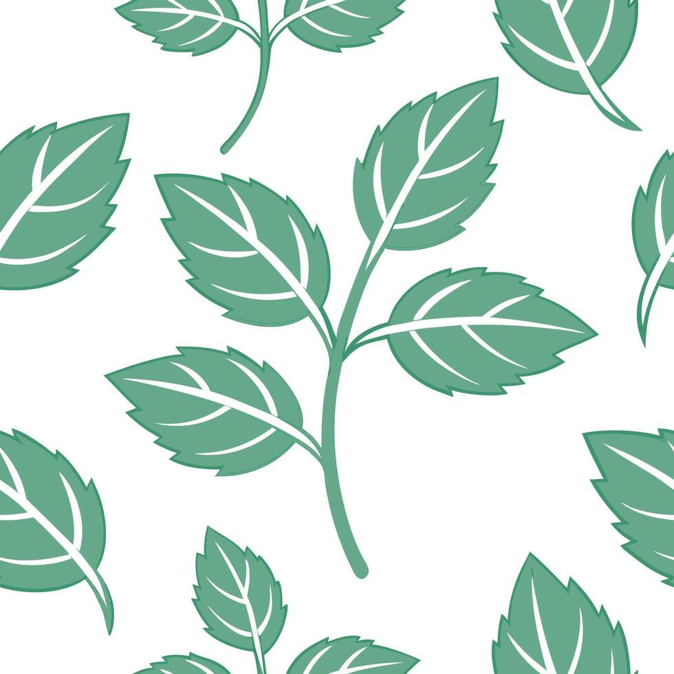 Flat New leaf growth seamless tile pattern with soft pastel greens symbolizing the fresh start of spring concept as Soft pastel green new leaf growth creates a seamless tile patter Clean Pro vector