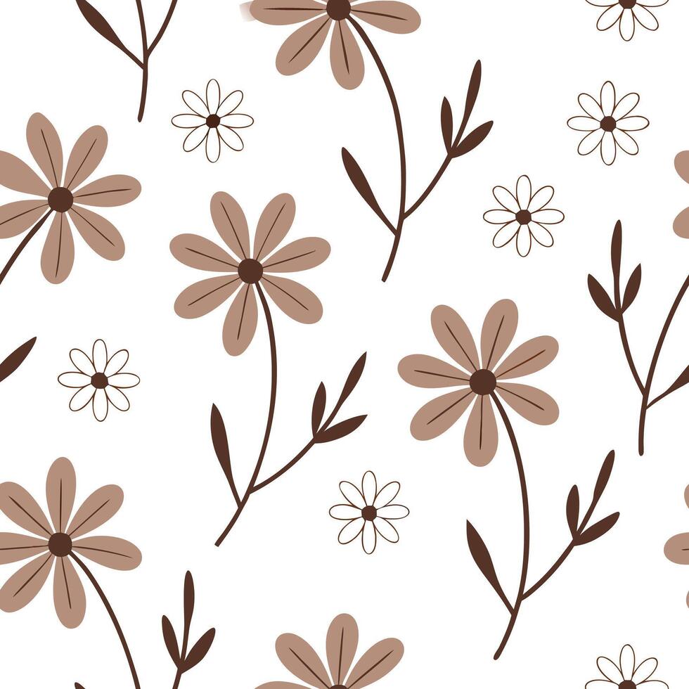 Flat Organic floral seamless tile pattern with freeform flower shapes and earthy hues for natural themed spaces concept as Freeform flower shapes with earthy hues create organic fl Clean Pro vector