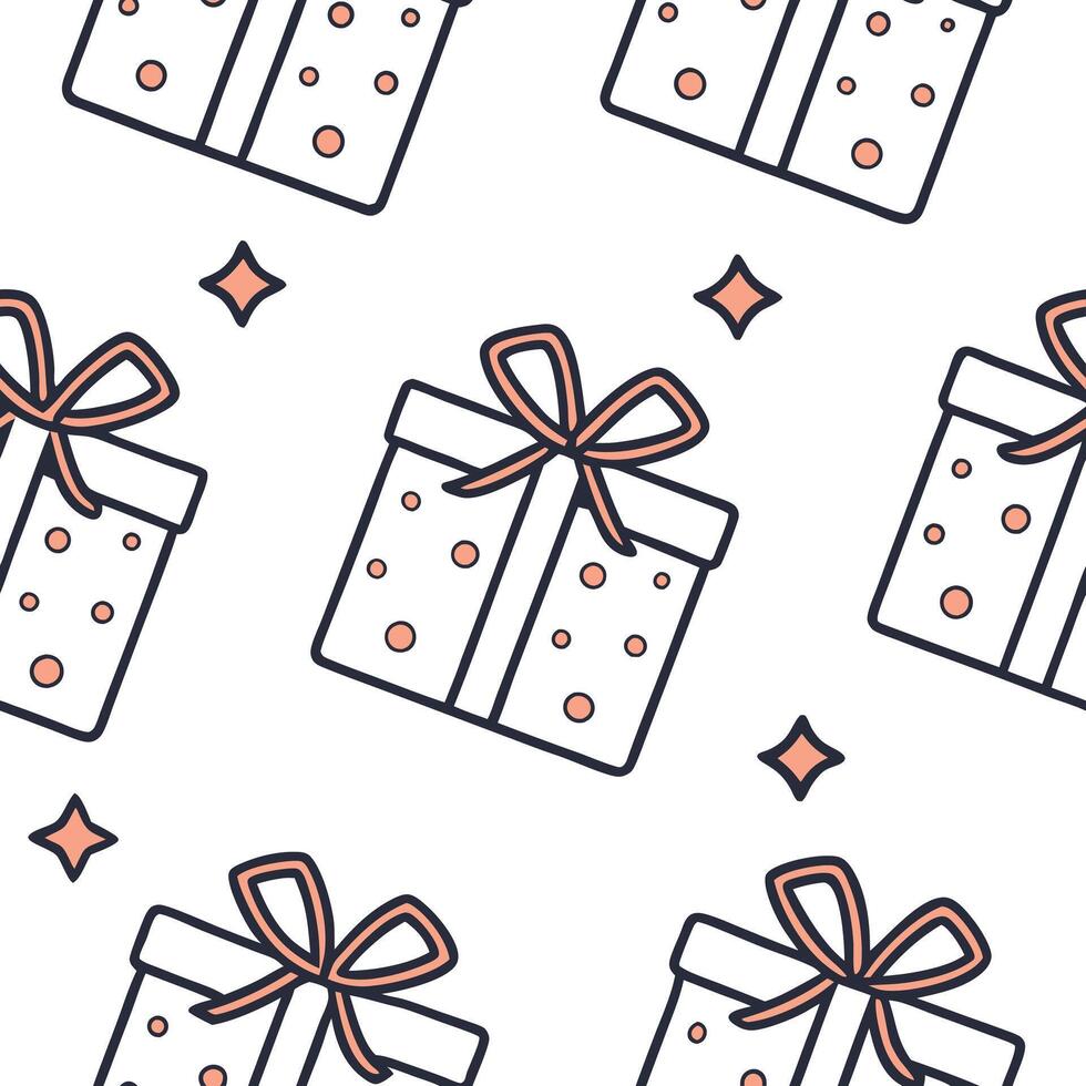 Flat Plain White Gift Box Elements concept as A seamless plain white background featuring a beautifully wrapped gift box symbolizing the joy of giving for New Year 2026 Ideal for Clean Pro 2 vector