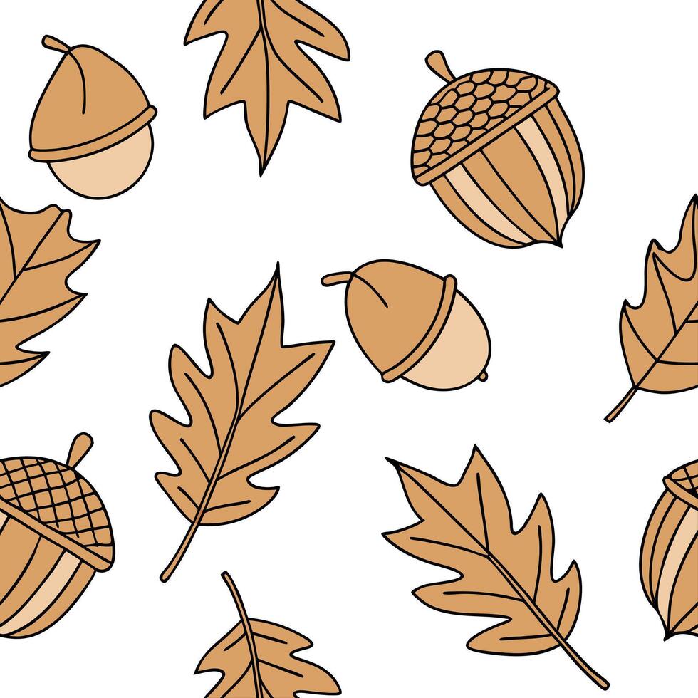 Flat Rustic burlap and autumn leaves seamless tile pattern with natural textures and earthy tones concept as Natural burlap textures and earthy autumn leaves create a rustic seamle Clean Pro vector