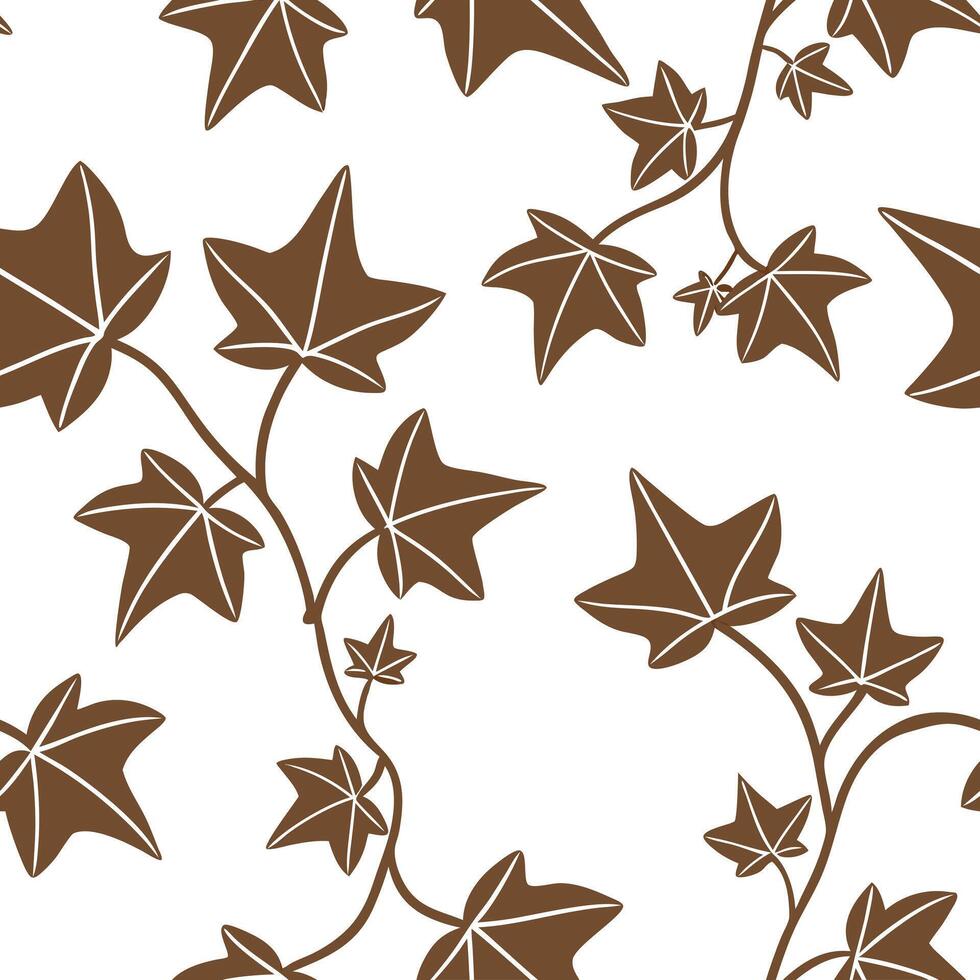 Flat Rustic ivy seamless tile pattern with dried ivy motifs and earthy brown tones ideal for country style kitchens concept as Dried ivy motifs and earthy brown tones create rustic Clean Pro vector