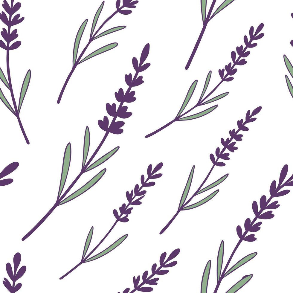 Flat Rustic lavender seamless tile pattern with dried lavender motifs and earthy purple tones ideal for country style kitchens concept as Dried lavender motifs and earthy purple to Clean Pro vector