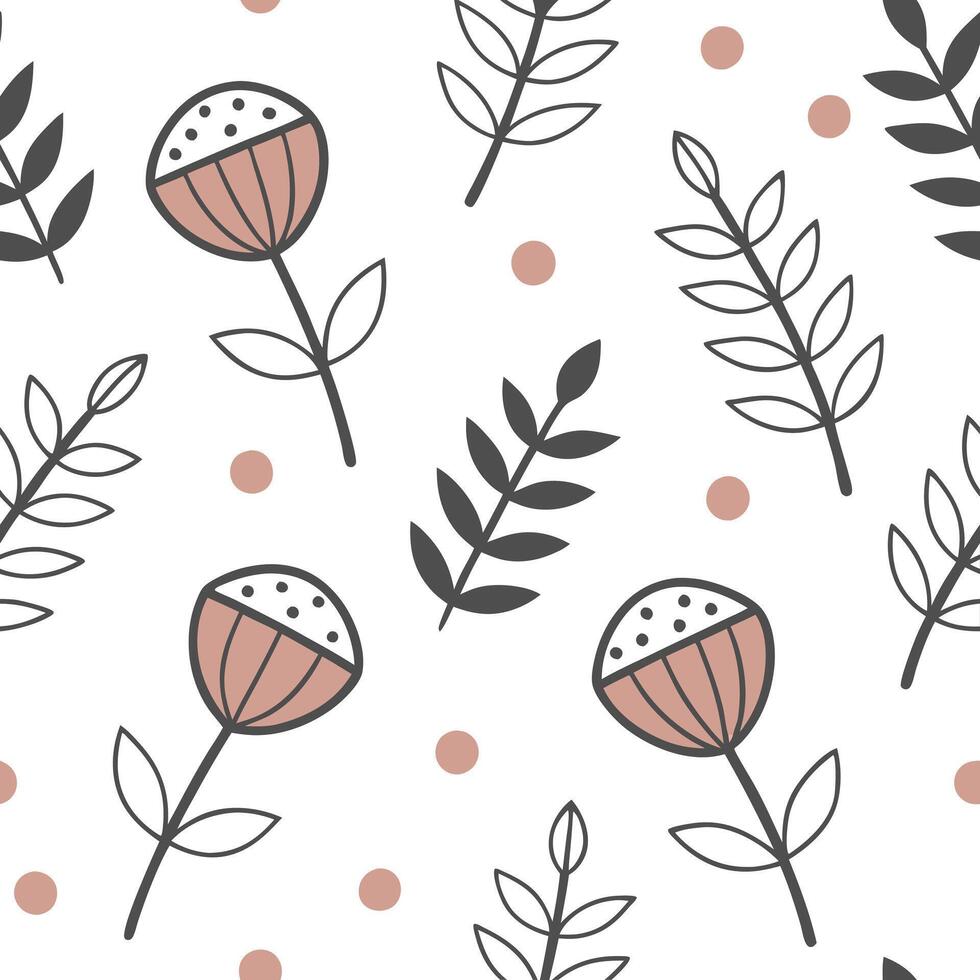 Flat Scandinavian Folk Art seamless tile pattern with muted pastels and traditional Nordic motifs for minimalist decor concept as Muted pastel Scandinavian folk motifs arranged sea Clean Pro vector