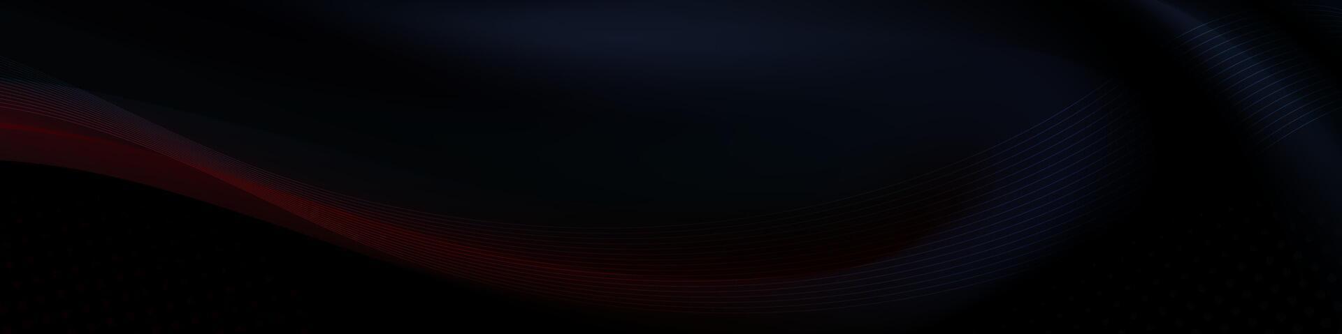 Abstract dark background with a flowing crimson red wave. vector