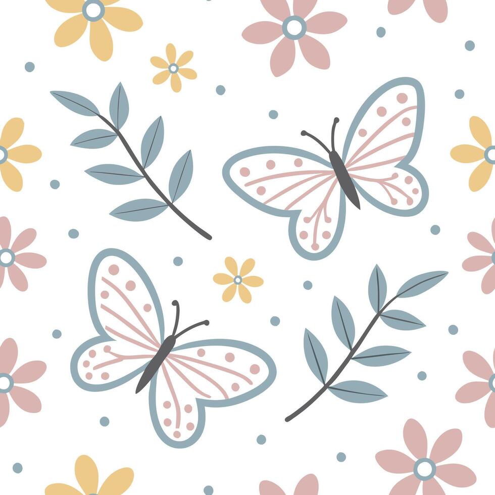Flat Serene spring pastel seamless tile pattern with light pinks blues and yellows for peaceful spaces concept as Soft pink blue and yellow pastels in a seamless pattern creating s Clean Pro vector