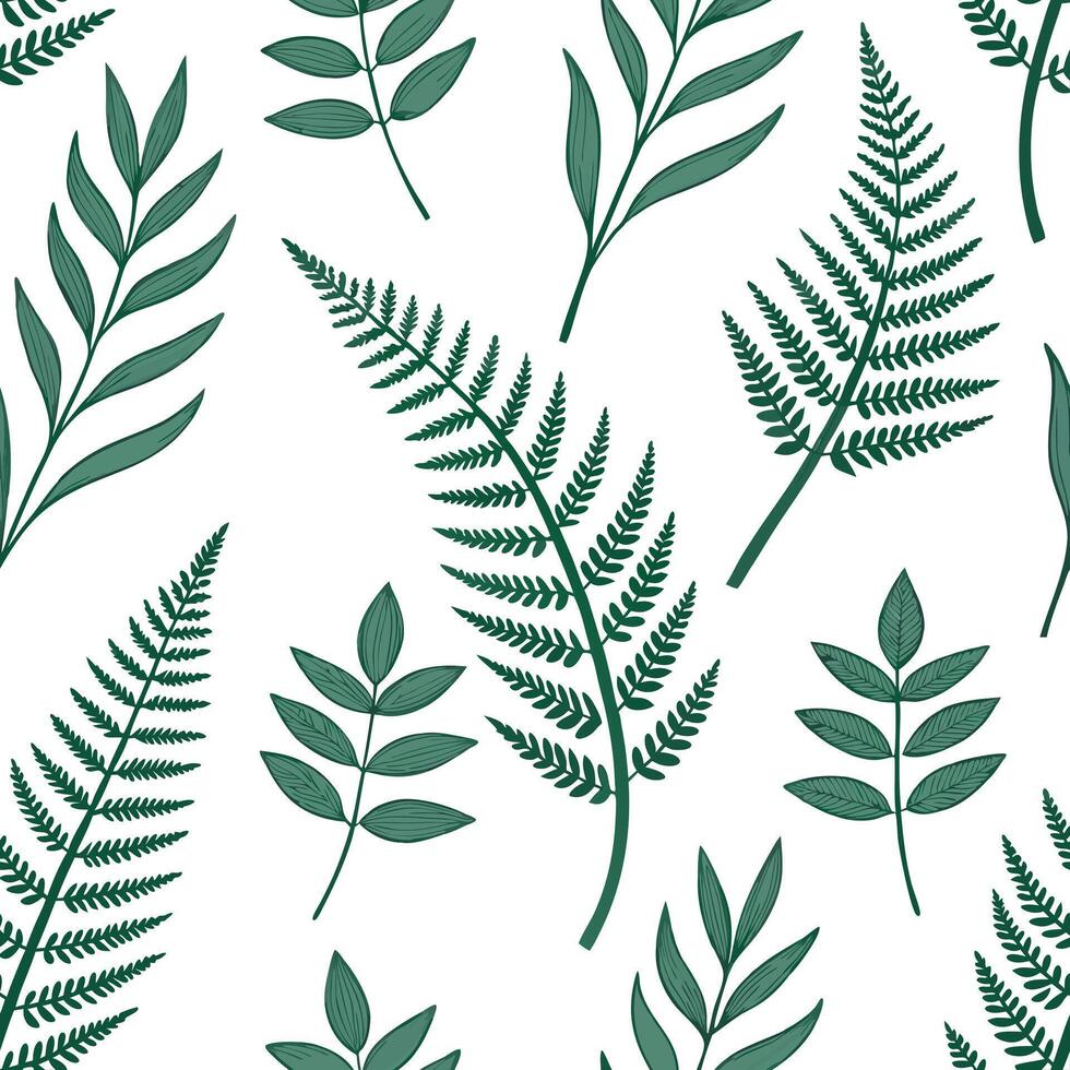 Flat Serene summer leaves seamless pattern with light green foliage and soft earth tones for relaxed spaces concept as Light green foliage and soft earth tones arranged seamlessly Clean Pro 2 vector