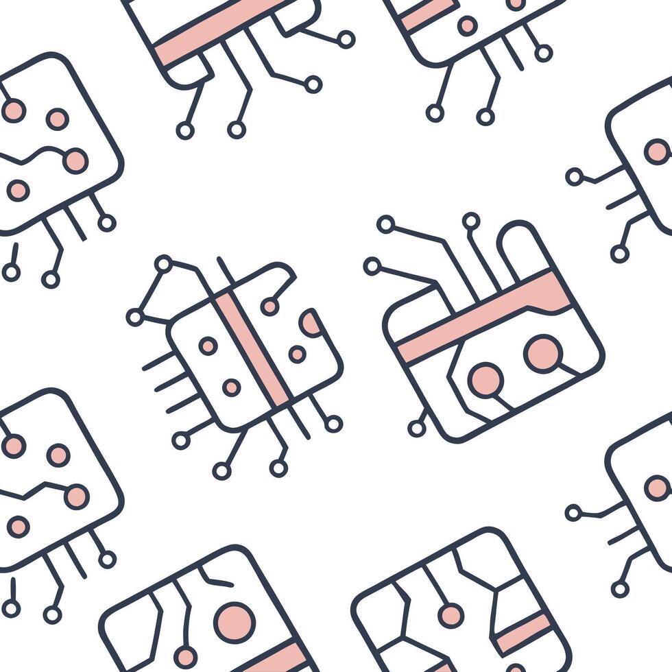 Flat Sketch layered circuitry with subtle gradients arranged on seamless tiles accenting crisp white for a hi tech vibe concept as Build depth with soft transitions offering a refi Clean Pro vector
