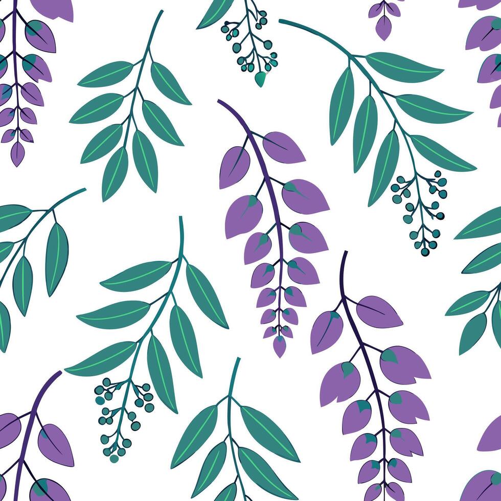 Flat Tropical wisteria garden seamless tile pattern vibrant isolated white background perfect for summer themes beach decor merchandise concept as Seamless tile pattern featuring a Clean Pro vector