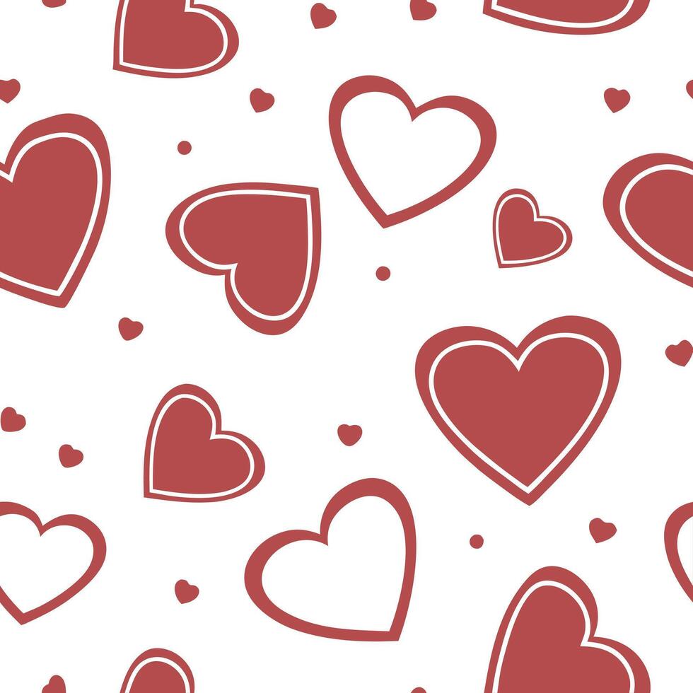 Flat Valentine hearts seamless tile pattern with romantic red and pink hues for love themed home decor concept as Romantic red and pink hearts arranged seamlessly to create love th Clean Pro 2 vector