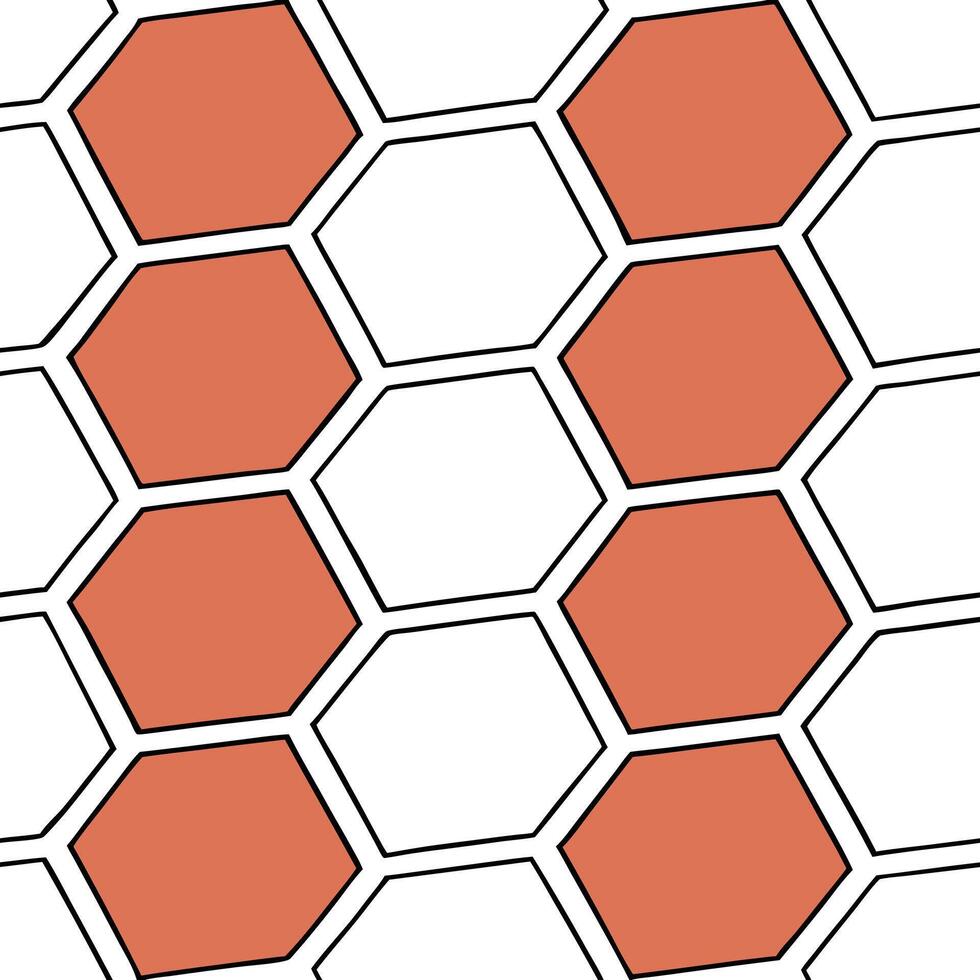 Flat Vibrant hexagon mosaic seamless pattern bold isolated white background perfect for statement home furnishings bold brand visuals concept as Bold hexagon mosaic seamless patter Clean Pro vector