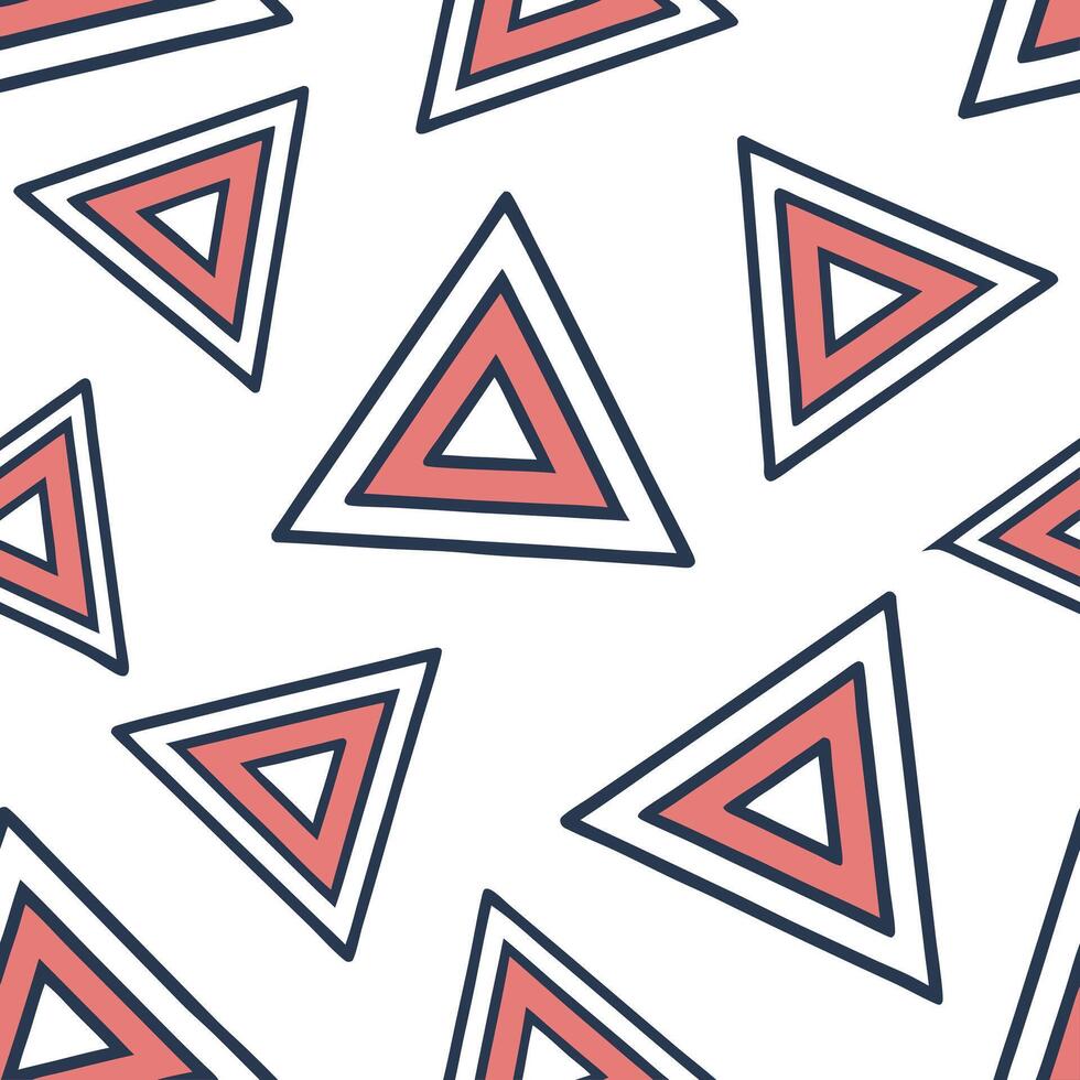 Flat Vibrant triangle seamless pattern with bold geometric shapes on white background concept as Bold and vibrant triangle shapes forming seamless pattern ideal for modern and dyna Clean Pro vector
