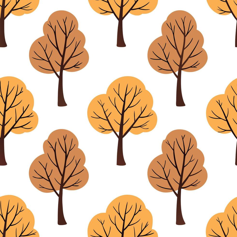 Flat Warm autumn trees seamless tile pattern with chestnut and fir trees for inviting seasonal decor concept as Chestnut and fir trees arranged seamlessly to create warm and inviti Clean Pro vector