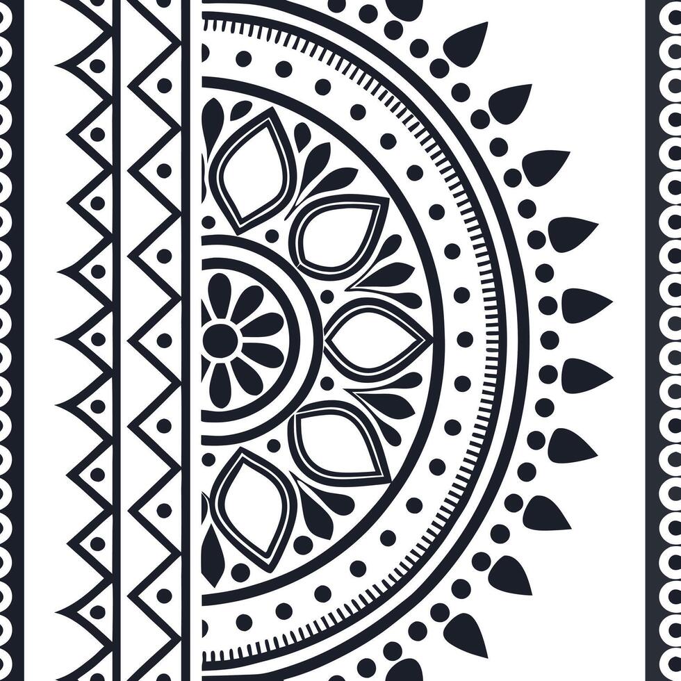 Folk art seamless pattern with intricate geometric shapes and traditional motifs for a detailed cultural design concept as Intricate folk art pattern with geometric shapes and trad Clean Pro vector
