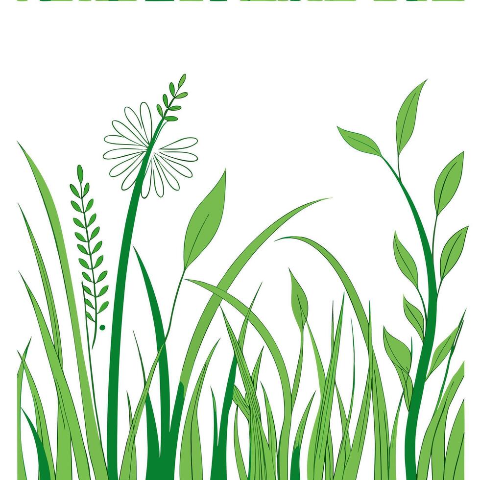Fresh spring grass seamless tile pattern with tender blades and vibrant green shades symbolizing renewal concept as Tender blades of fresh spring grass in vibrant green shades crea Clean Pro vector