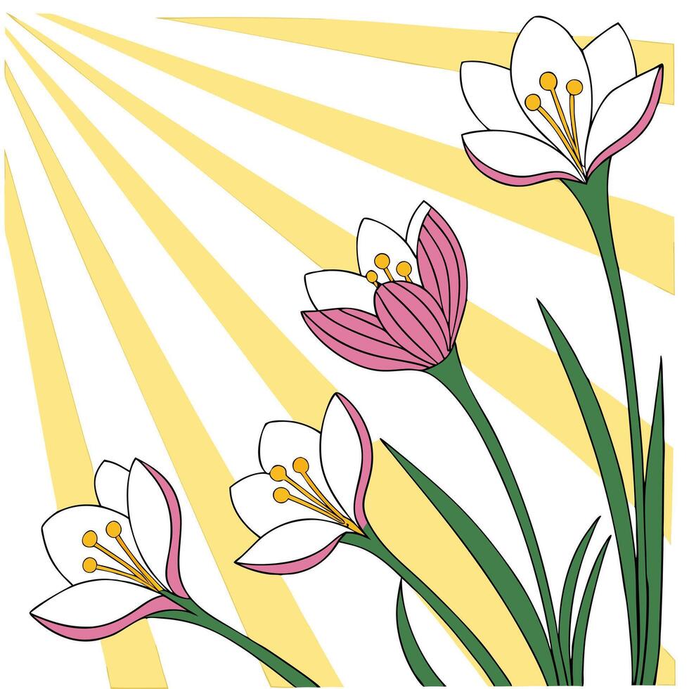 Fresh spring sunshine seamless pattern with vibrant light rays and blooming flowers for energizing spring visuals concept as Energizing spring sunshine pattern with vibrant rays an Clean Pro 2 vector