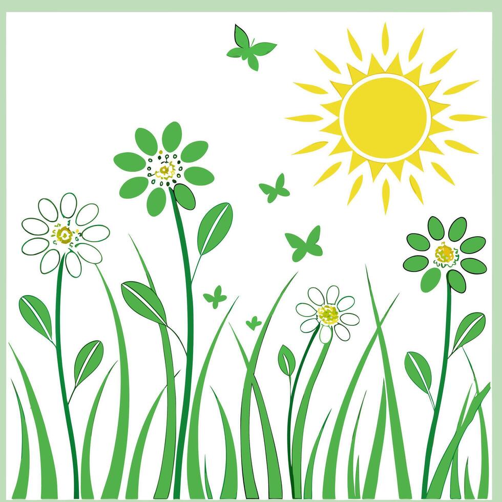 Fresh spring sunshine seamless pattern with vibrant light rays and blooming flowers for energizing spring visuals concept as Energizing spring sunshine pattern with vibrant rays an Clean Pro vector