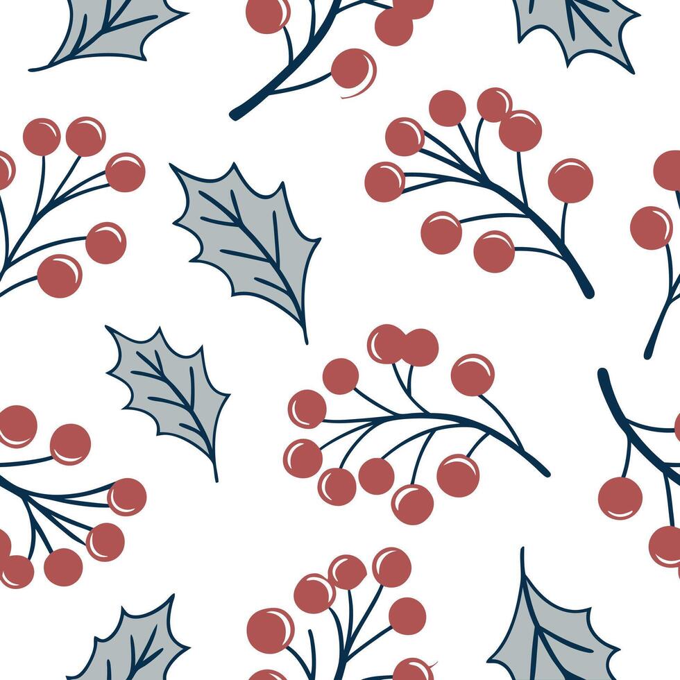 Frost covered berries seamless tile pattern with icy accents and winter hues concept as Icy accents on frost covered berries create a seamless tile pattern with winter hues for coz Clean Pro vector