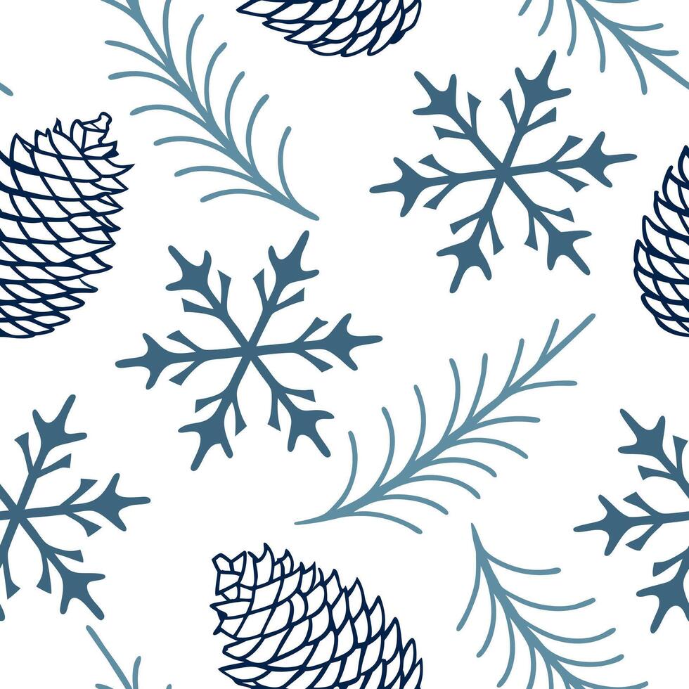 Frosty snowdrift and pinecone seamless tile pattern with winter textures and cool tones concept as Snowdrifts and pinecones with winter textures create a frosty seamless tile patte Clean Pro vector