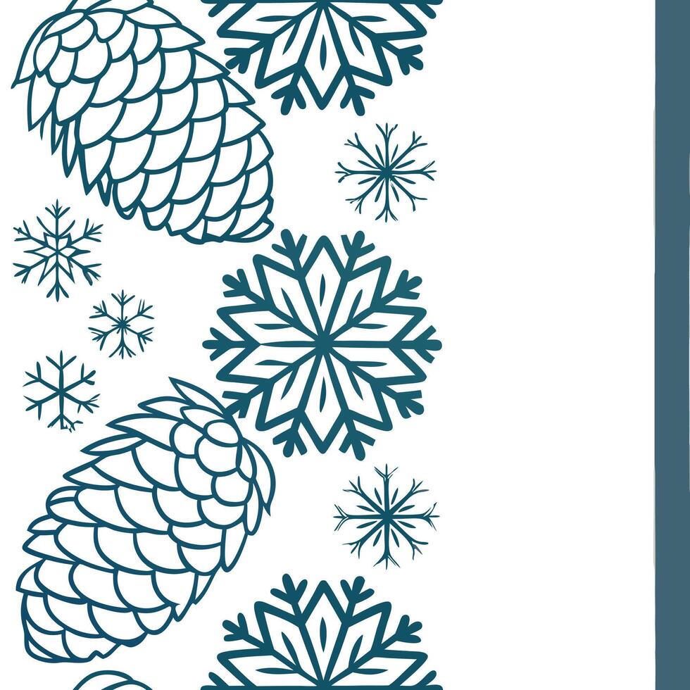 Frosty pinecones and snowflakes arranged seamlessly to create nature inspired warm winter home decor concept as Frosty pinecones and snowflakes arranged seamlessly to create nature Clean Pro vector