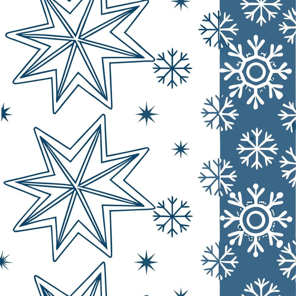 Frosty snowflake and Christmas star seamless tile pattern with sparkling holiday accents concept as Sparkling Christmas stars paired with frosty snowflakes create a seamless tile p Clean Pro vector