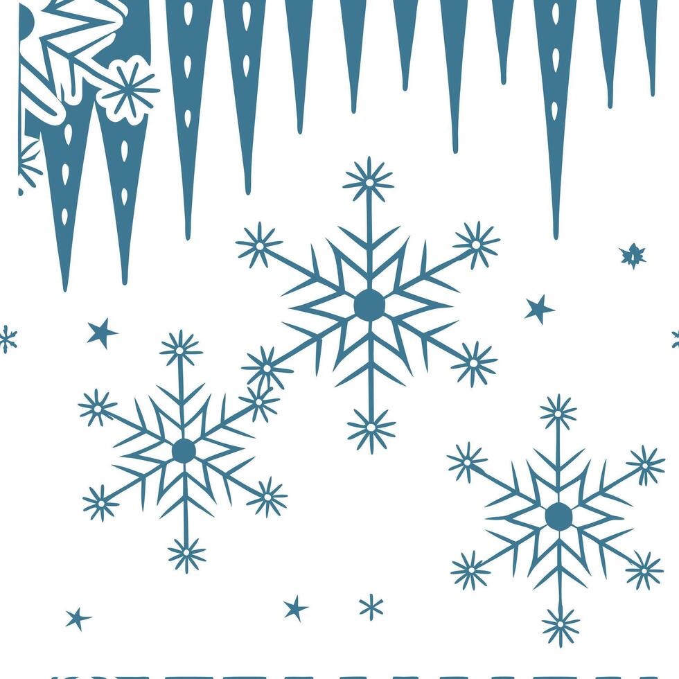 Frosty snowflake and icicle seamless tile pattern with shimmering winter accents concept as Shimmering icicles paired with frosty snowflakes create a seamless tile pattern with spa Clean Pro vector