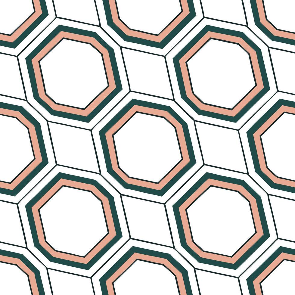 Geometric retro polygon seamless tiles analogous colors on white background suitable for harmonious designs concept as Designing geometric seamless tile with retro polygons in anal Clean Pro vector