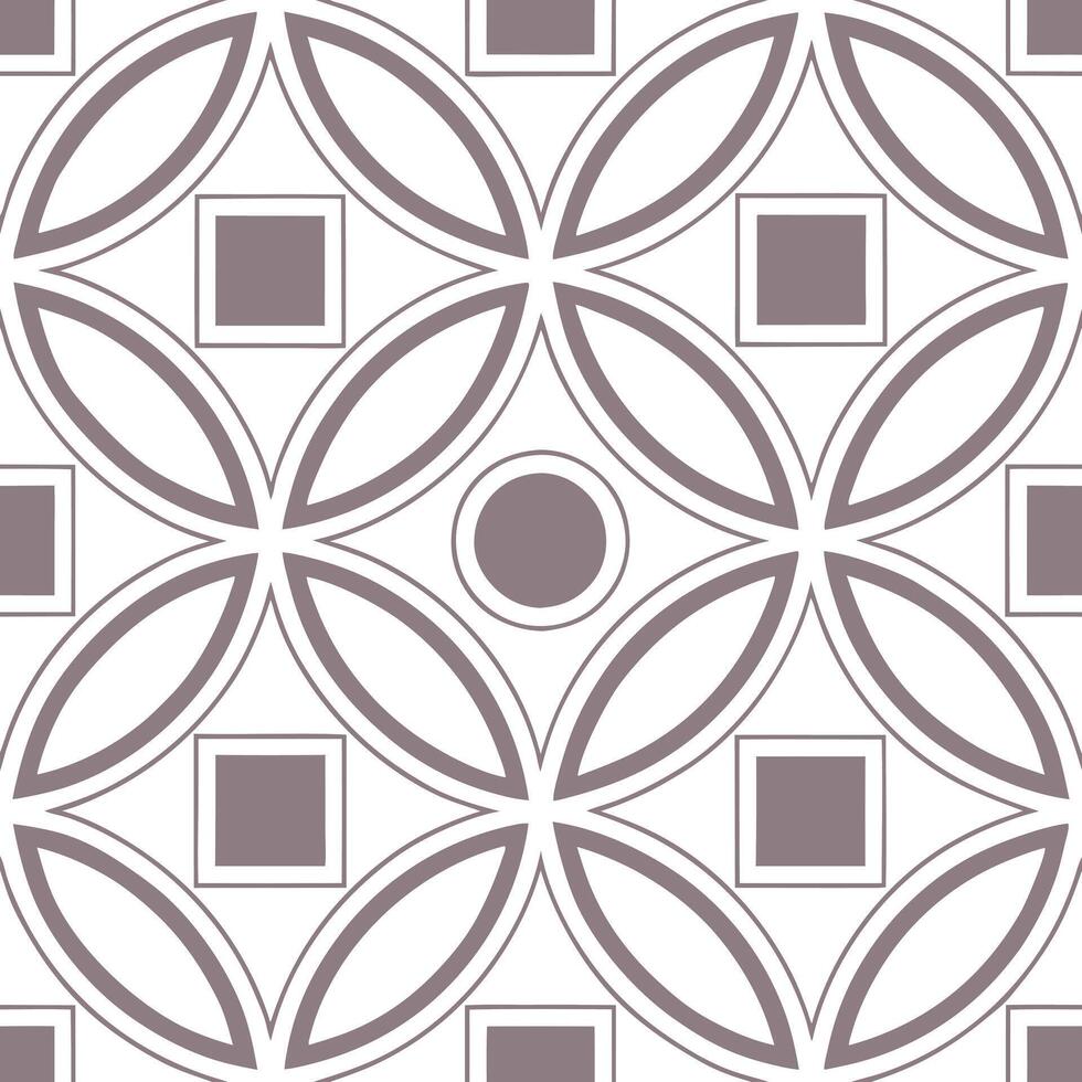 Geometric tile seamless pattern with squares and circles in muted tones on white background concept as Squares and circles in muted tones creating geometric tile seamless pattern i Clean Pro vector