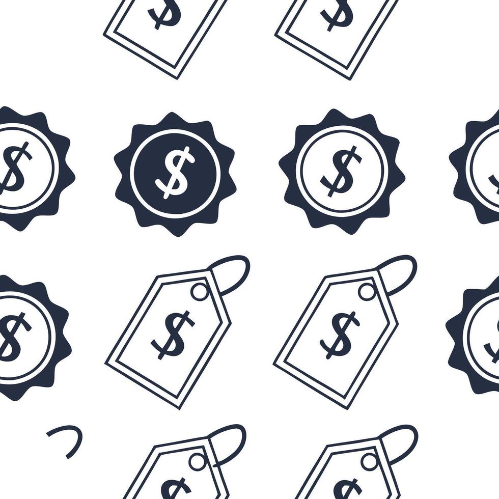 Glossy tiles with embedded currency icons and discount tags concept as A sleek seamless tile pattern with a glossy finish featuring embedded currency icons and stylish discount tag Clean Pro vector