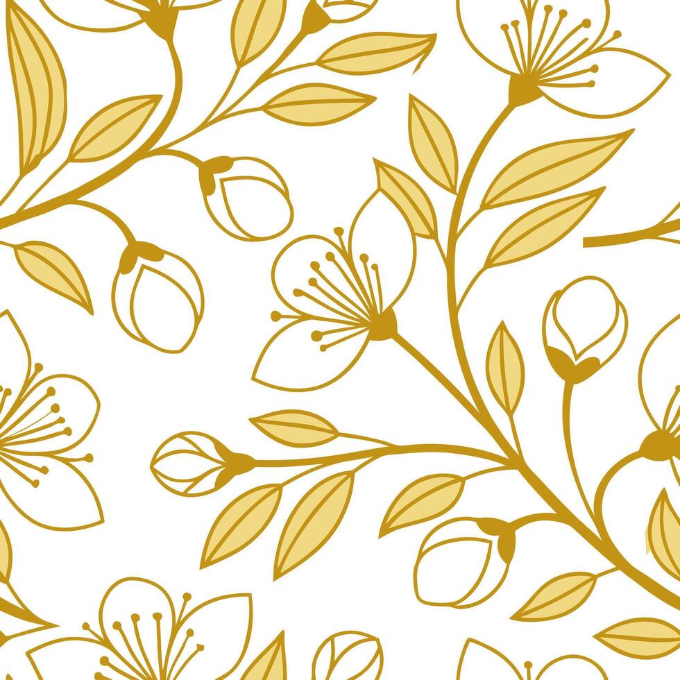 Golden glow of spring sunshine seamless tile pattern with soft highlights and radiant warmth concept as A golden glow of spring sunshine with soft highlights creates a radiant warm Clean Pro vector