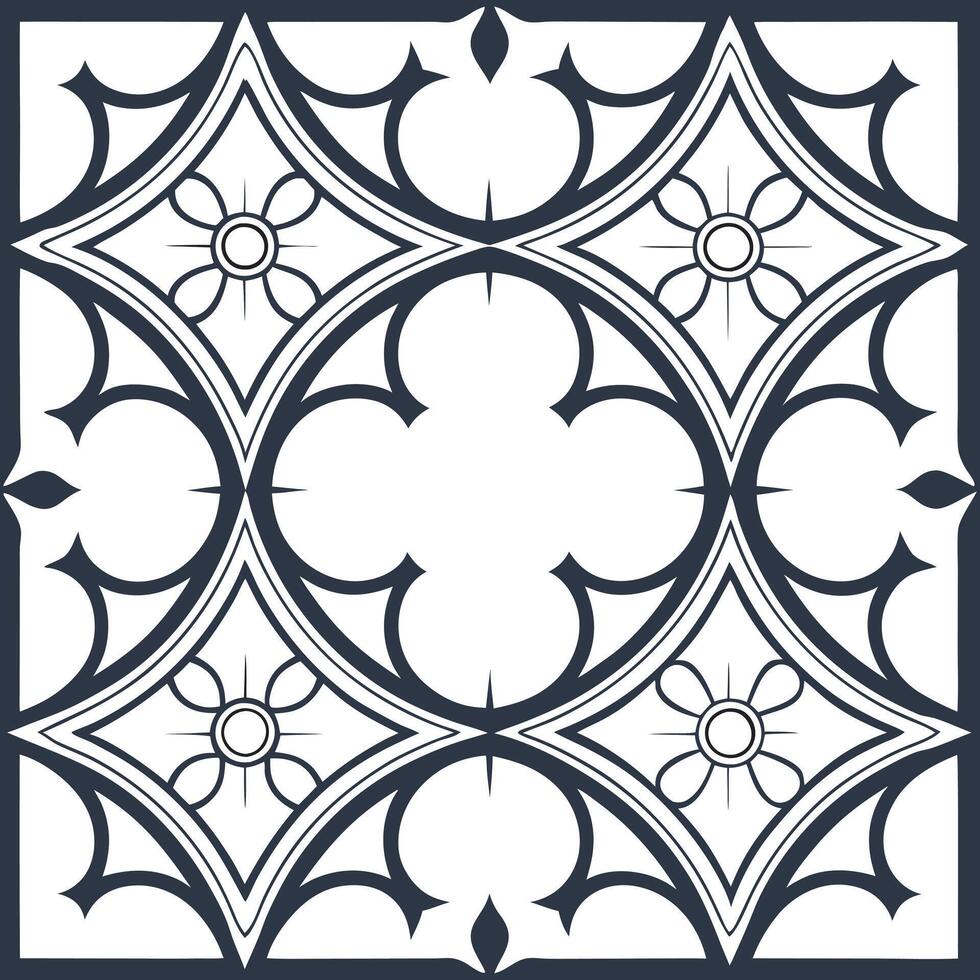 Gothic frame seamless tile pattern with dark tones and intricate details concept as Dark toned gothic frames form seamless tile patterns with intricate details adding mysterious el Clean Pro vector