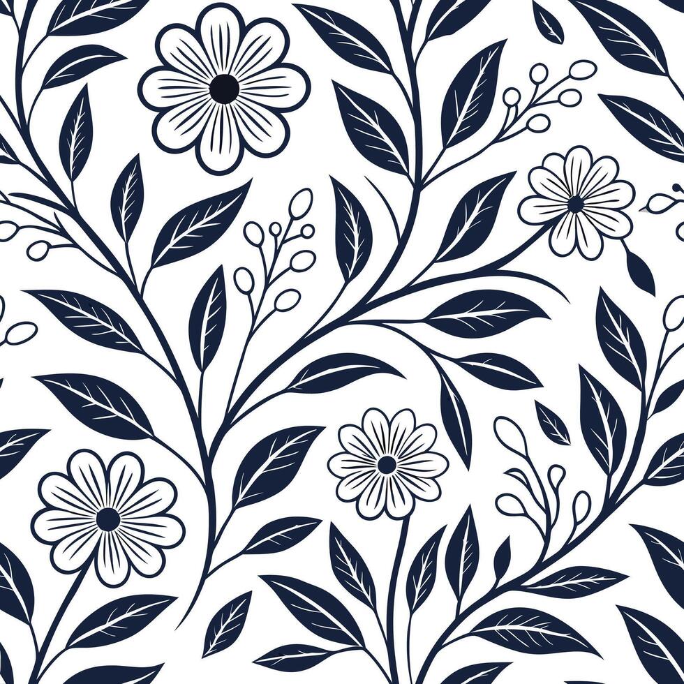 Hand painted seamless tile pattern with intricate floral details and rich textures for artisanal home decor concept as Intricate floral details with rich textures create hand paint Clean Pro vector