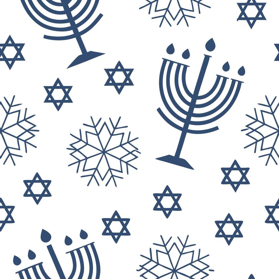 Hanukkah stars seamless pattern with blue and silver tones for a festive celebratory holiday design concept as Elegant Hanukkah stars pattern with blue and silver tones perfect for Clean Pro 3 vector