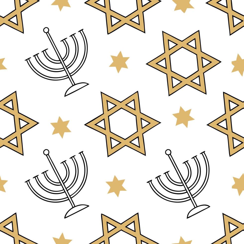 Hanukkah stars seamless pattern with bold gold and silver elements for a glamorous festive design concept as Glamorous Hanukkah stars pattern with bold gold and silver elements for Clean Pro 2 vector