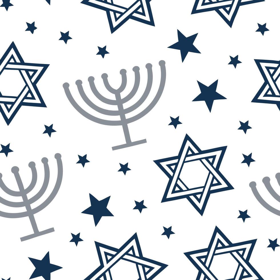 Hanukkah stars seamless pattern with blue and silver tones for a festive celebratory holiday design concept as Elegant Hanukkah stars pattern with blue and silver tones perfect for Clean Pro 2 vector
