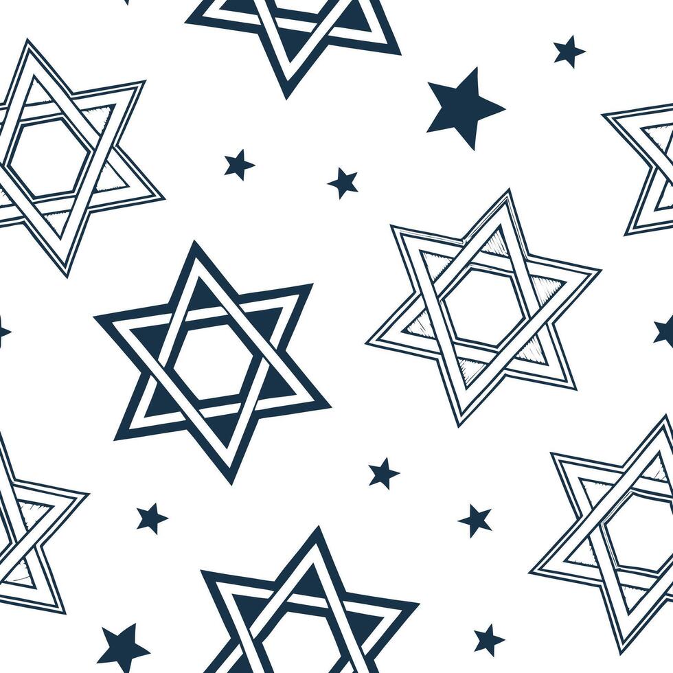 Hanukkah stars seamless pattern with silver blue and white for a cool winter themed holiday look concept as Winter inspired Hanukkah stars pattern with silver blue and white tones Clean Pro 4 vector