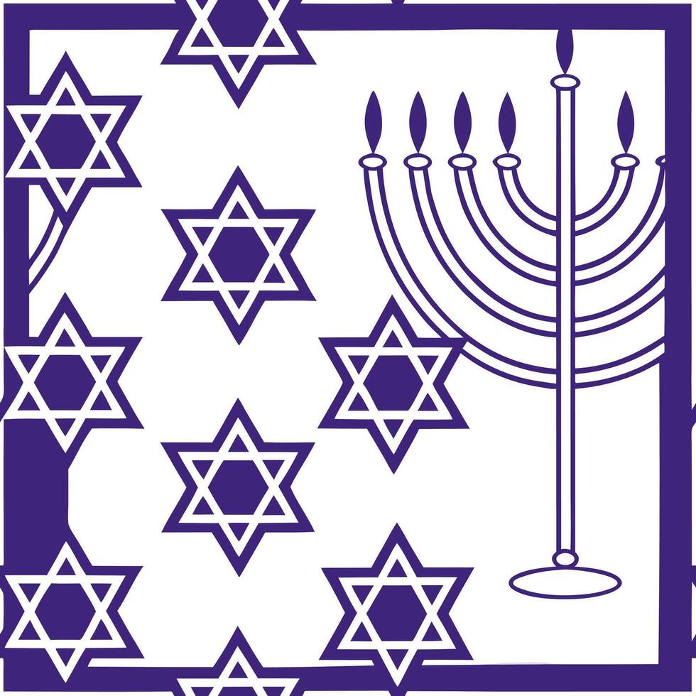 Hanukkah stars seamless pattern with deep blue and purple tones for a rich and sophisticated holiday look concept as Rich Hanukkah stars pattern with deep blue and purple tones for Clean Pro vector