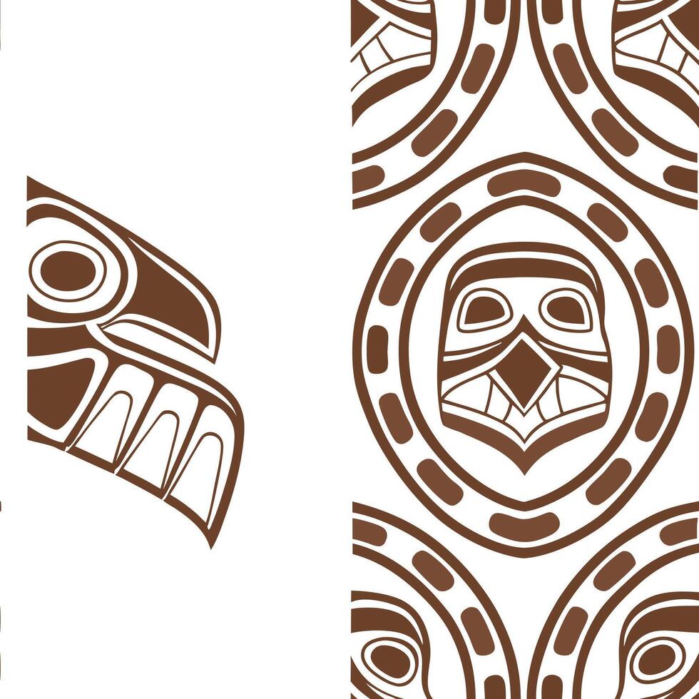 Incorporate Aboriginal Canadian art elements into a seamless tile design focusing on totemic symbols and earthy color palettes concept as Create a seamless tile pattern based on t Clean Pro vector