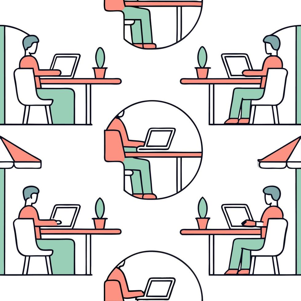 In a bright lounge surveying passive income with co working spaces setting flexible desks attracting entrepreneurs collecting fees monthly concept as Operator arranges desks sets m Clean Pro vector
