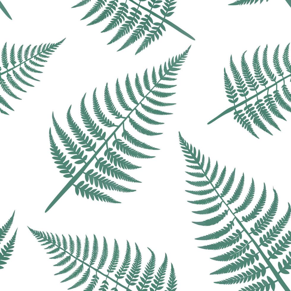 Minimalist fern seamless tile pattern with simple fern silhouettes on a white background perfect for modern bathrooms concept as Simple fern silhouettes on white background create Clean Pro 2 vector