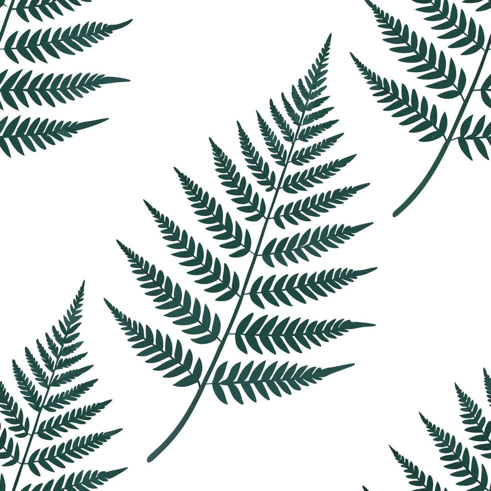 Minimalist fern seamless tile pattern with simple fern silhouettes on a white background perfect for modern bathrooms concept as Simple fern silhouettes on white background create Clean Pro 6 vector