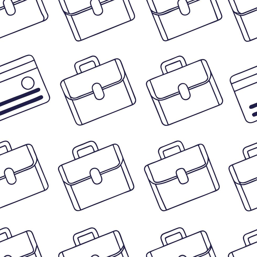 Minimalistic briefcase and credit card icons arranged in a repeatable seamless tile pattern with clean lines and a soft white backdrop symbolizing business and transactions concep Clean Pro vector