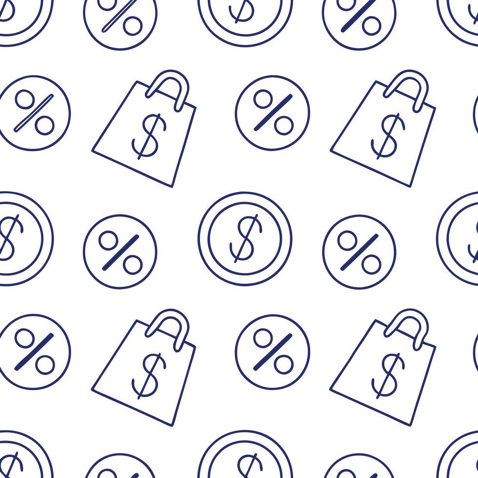Minimalist seamless tiles with intertwined currency and discount icons concept as A clean seamless tile pattern featuring minimalist intertwined icons of various currencies and dis Clean Pro 2 vector