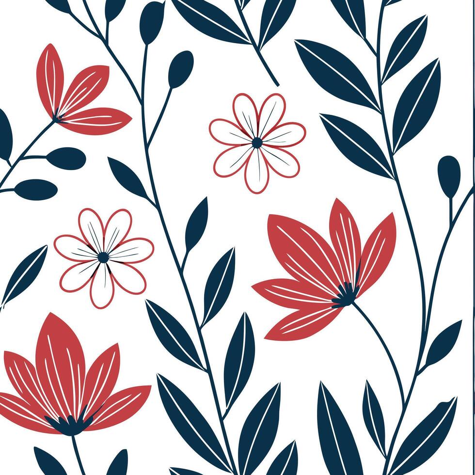 Modern abstract floral seamless tile pattern with bold colors and dynamic shapes for contemporary spaces concept as Bold colors and dynamic shapes create modern abstract floral sea Clean Pro vector