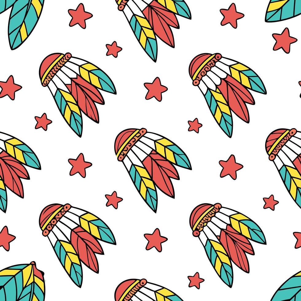 Native folklore characters and symbolic motifs seamless tile pattern with vibrant colors concept as Vibrant colors highlight native folklore characters and symbolic motifs in seaml Clean Pro vector